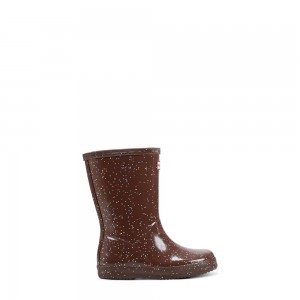 Hunter Kids Giant Glitter Rain Boots Brown | 2631479-DR