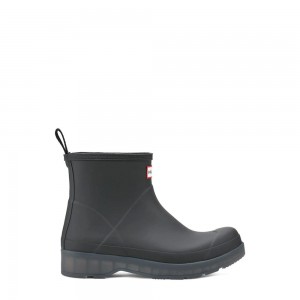 Hunter Men's PLAY™ Short Translucent Sole Rain Boots Black | 0859476-XE