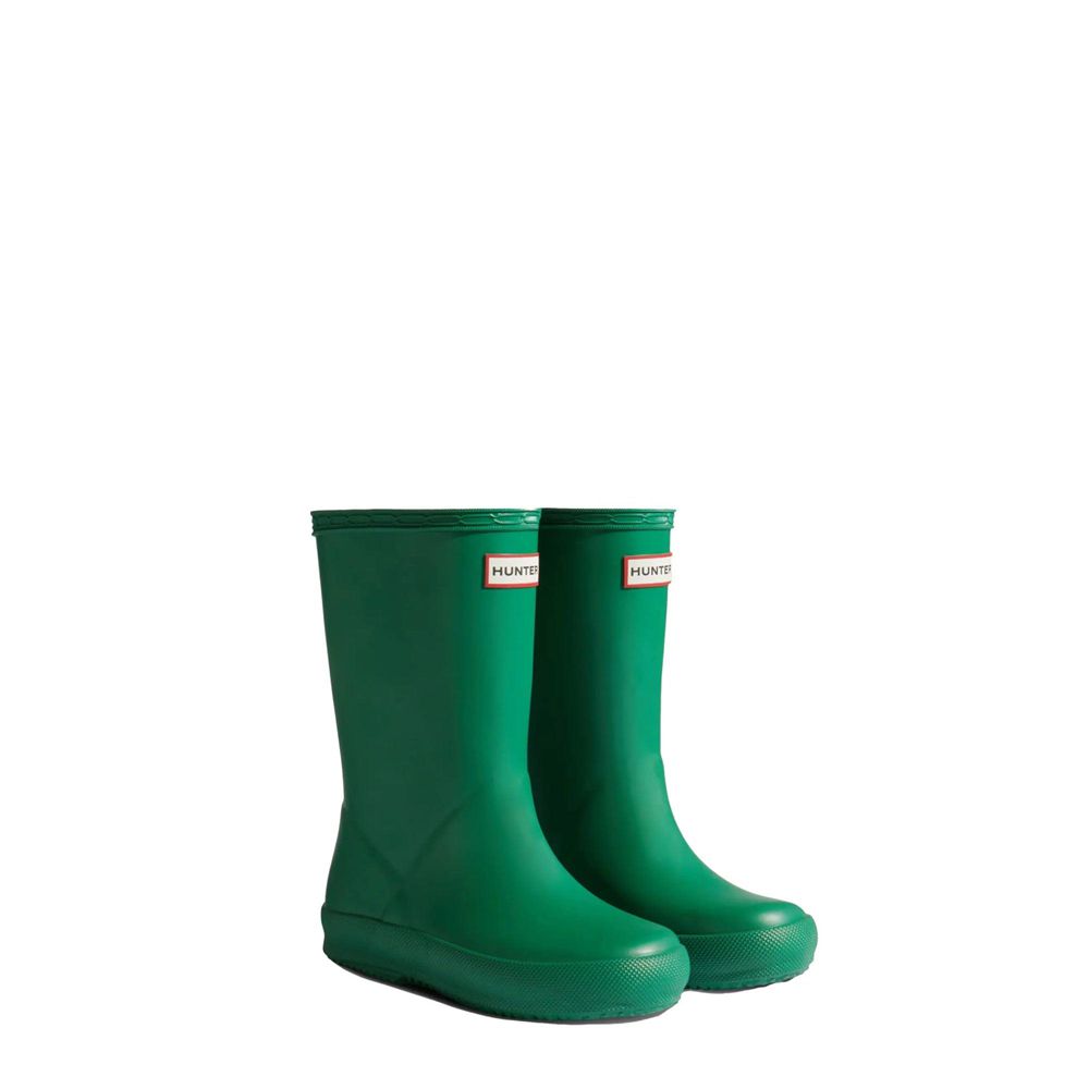 Hunter Kids Classic Rain Boots Green | 7082456-WE