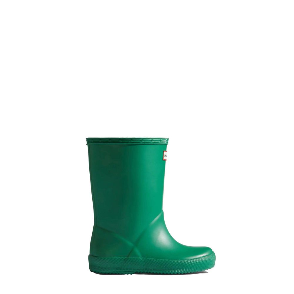 Hunter Kids Classic Rain Boots Green | 7082456-WE