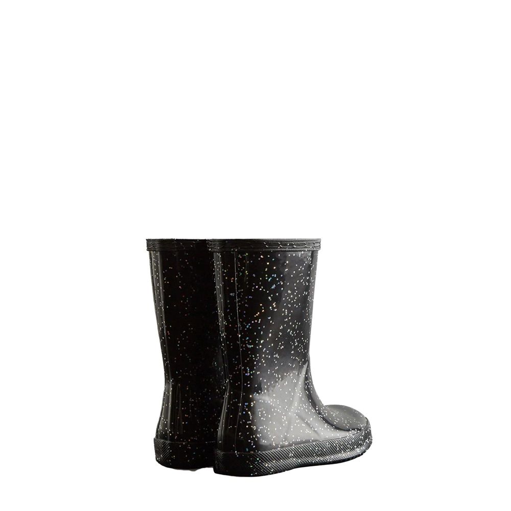 Hunter Kids Giant Glitter Rain Boots Black | 0273915-GS