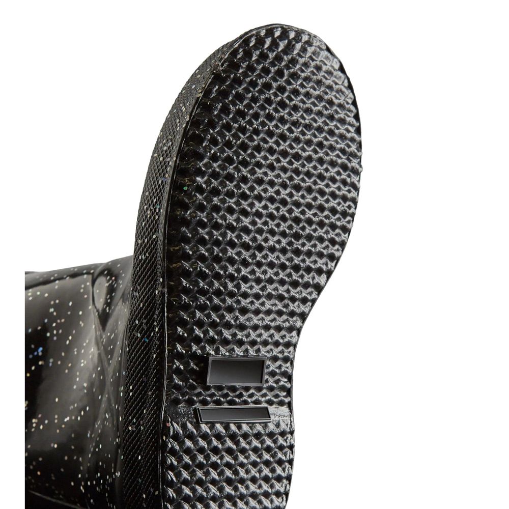 Hunter Kids Giant Glitter Rain Boots Black | 0273915-GS