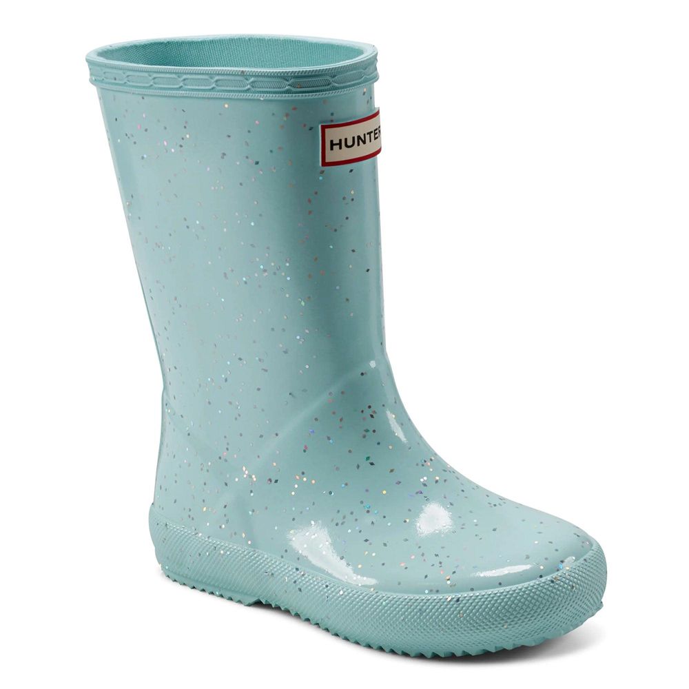 Hunter Kids Giant Glitter Rain Boots Green | 3769521-MR