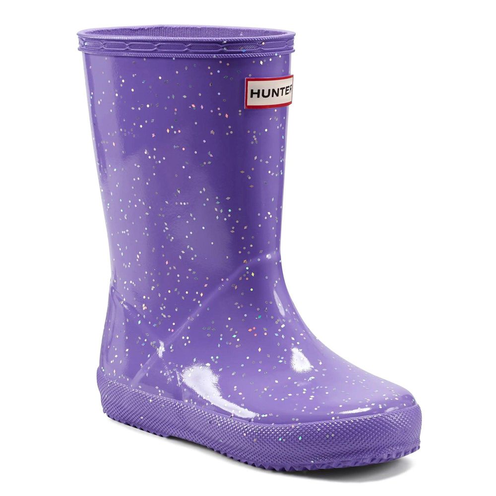 Hunter Kids Giant Glitter Rain Boots Purple | 1426308-PE