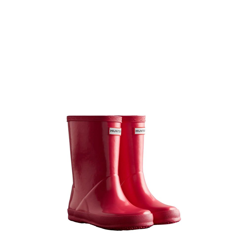 Hunter Kids Gloss Rain Boots Pink | 7896510-SX