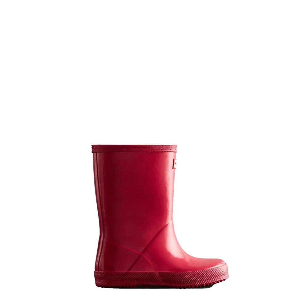 Hunter Kids Gloss Rain Boots Pink | 7896510-SX