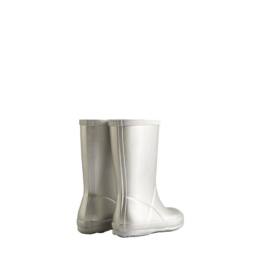 Hunter Kids Metallic Rain Boots Silver | 8043976-SG