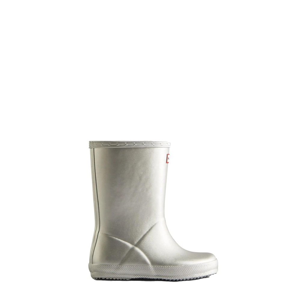 Hunter Kids Metallic Rain Boots Silver | 8043976-SG