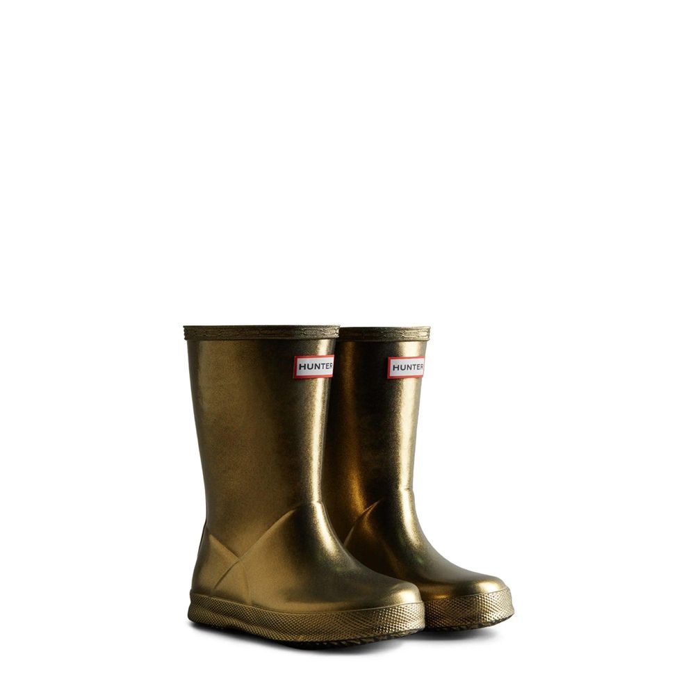 Hunter Kids Nebula Rain Boots Gold | 6539071-FM