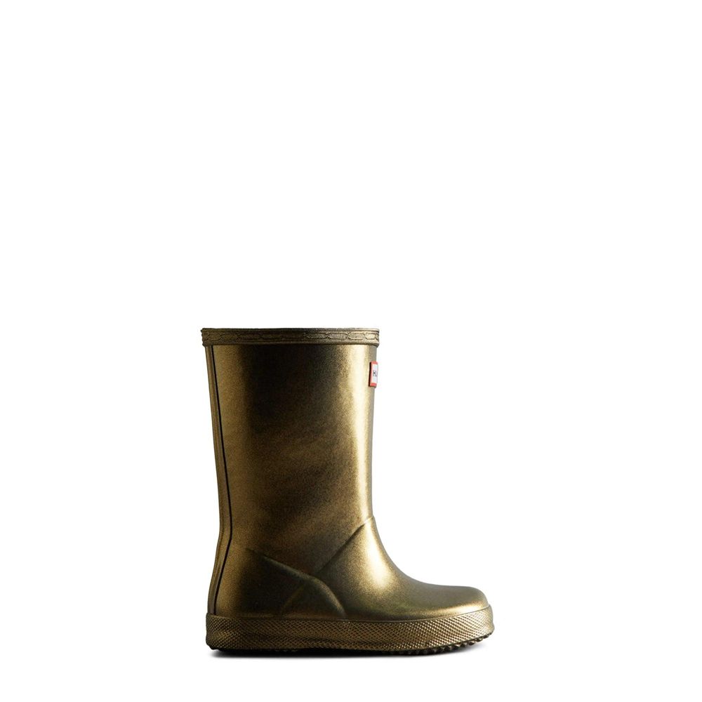 Hunter Kids Nebula Rain Boots Gold | 6539071-FM