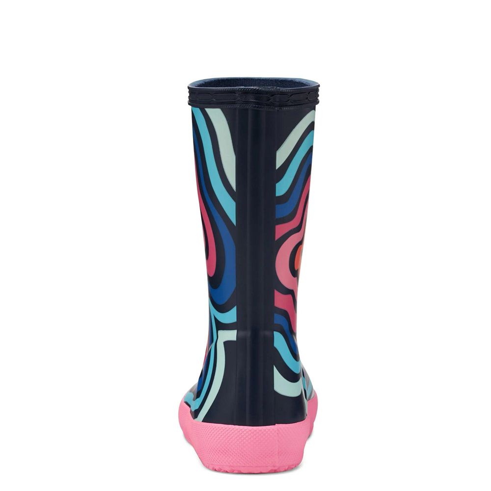 Hunter Kids Original Classic Wave Ripple Print Rain Boots Pink | 3496182-PW