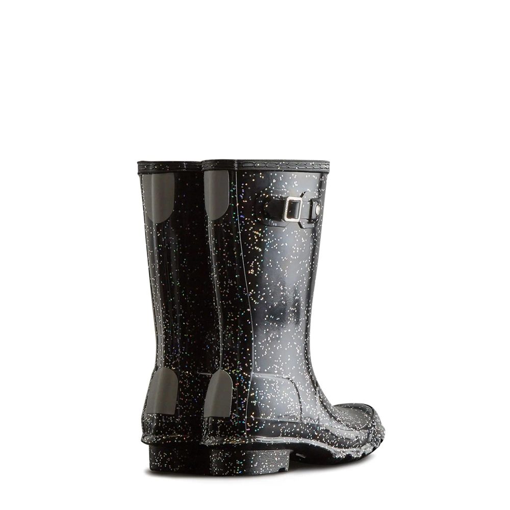 Hunter Kids Original Giant Glitter Rain Boots Black | 9186407-XG