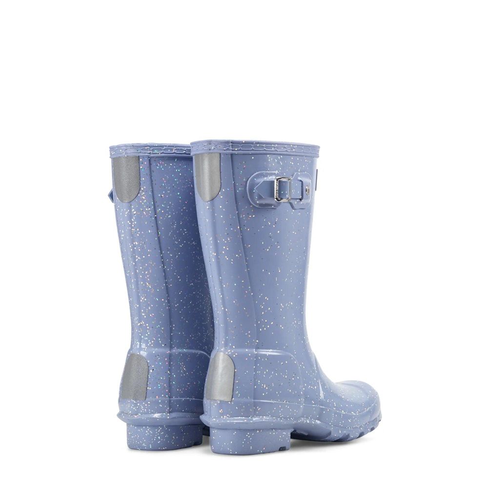 Hunter Kids Original Giant Glitter Rain Boots Blue | 0861342-ZE