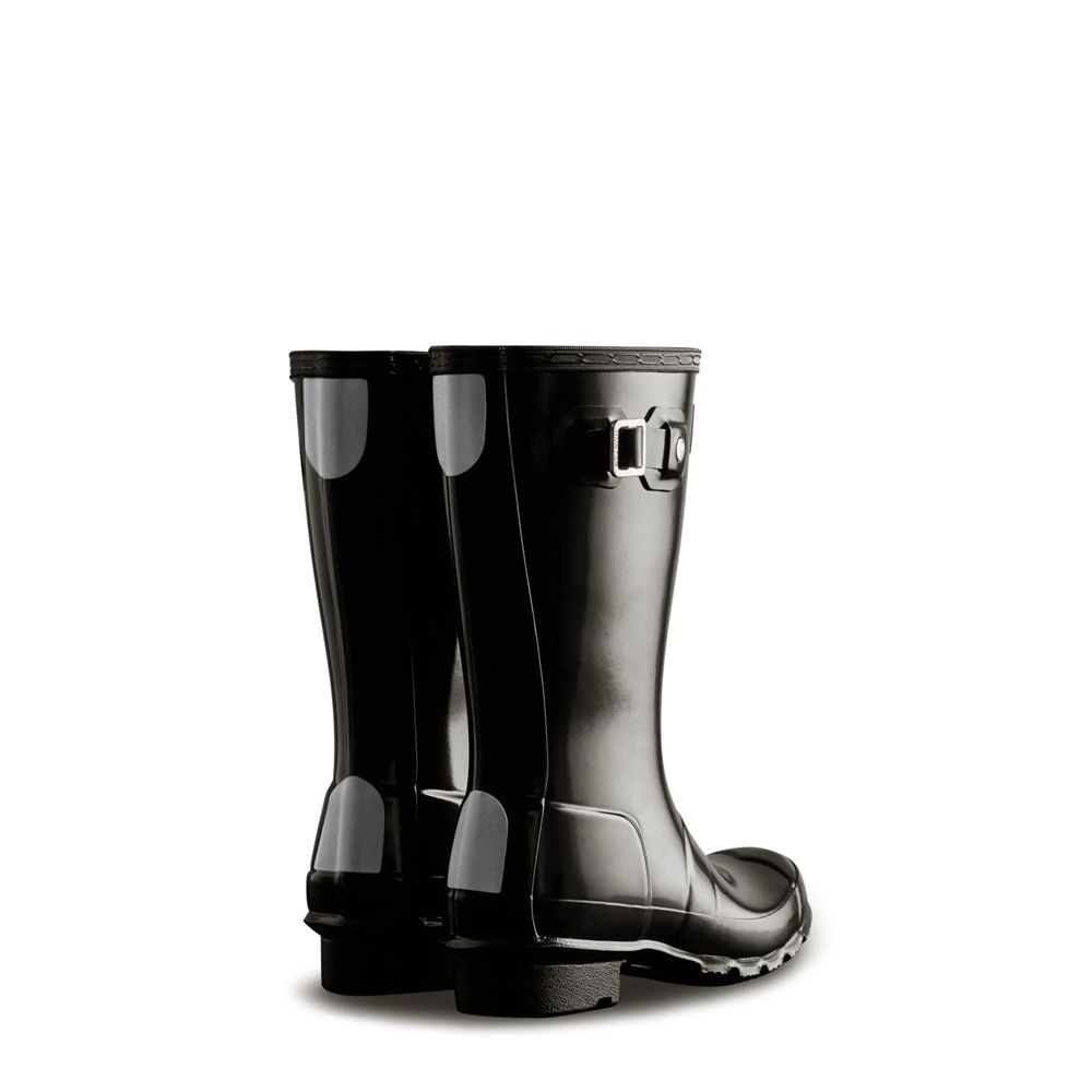 Hunter Kids Original Gloss Rain Boots Black | 2157384-SO