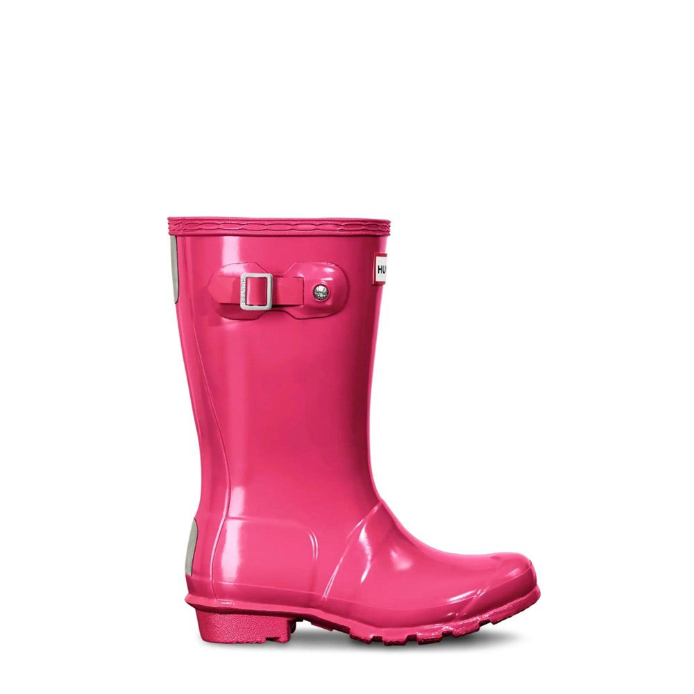 Hunter Kids Original Gloss Rain Boots Pink | 9685472-BL