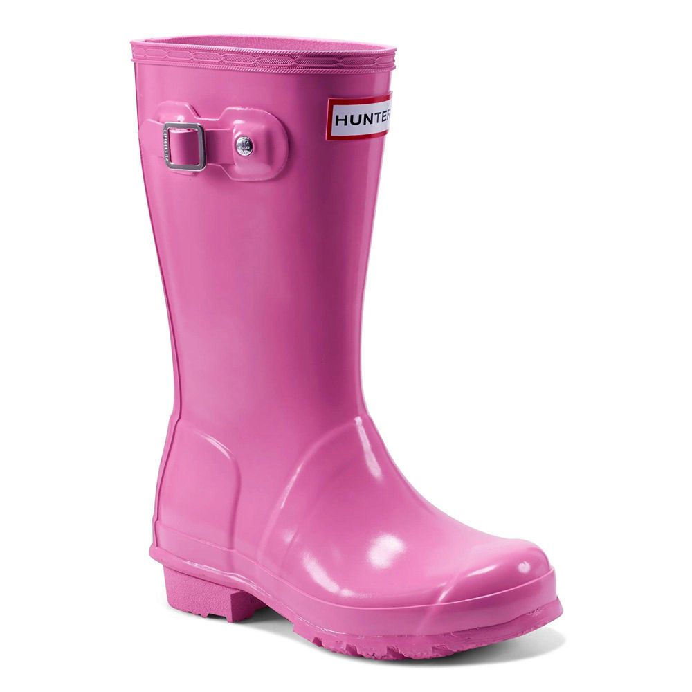 Hunter Kids Original Gloss Rain Boots Pink | 6597824-CZ