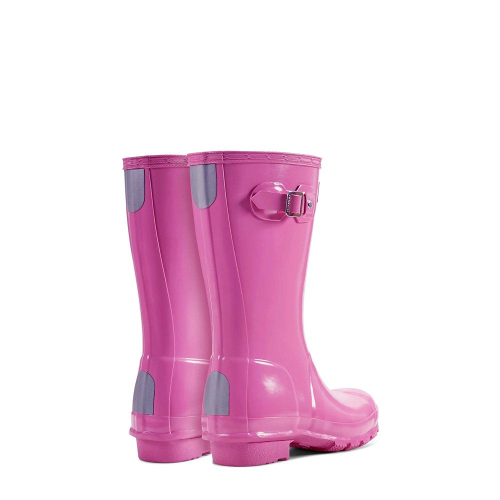 Hunter Kids Original Gloss Rain Boots Pink | 6597824-CZ