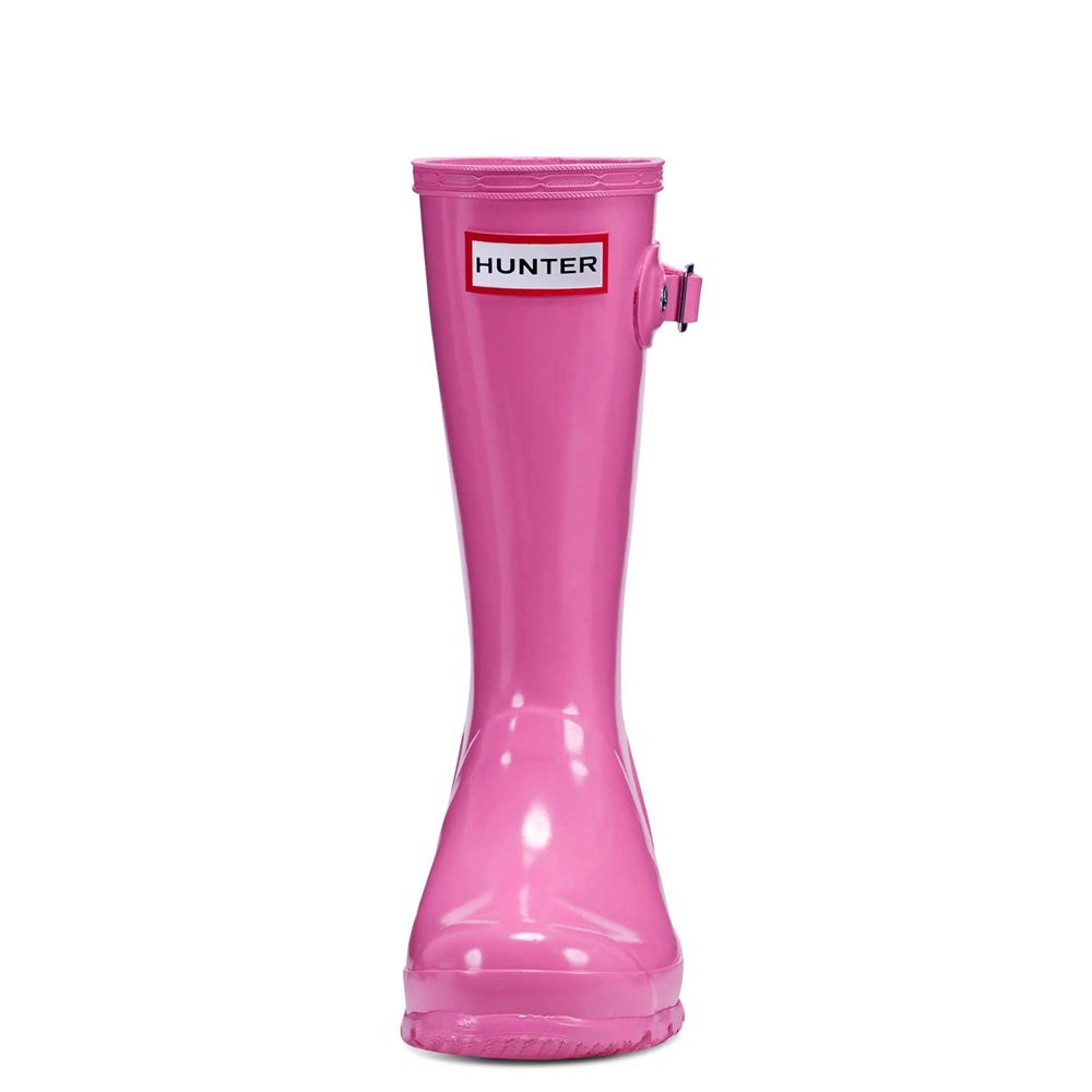 Hunter Kids Original Gloss Rain Boots Pink | 6597824-CZ