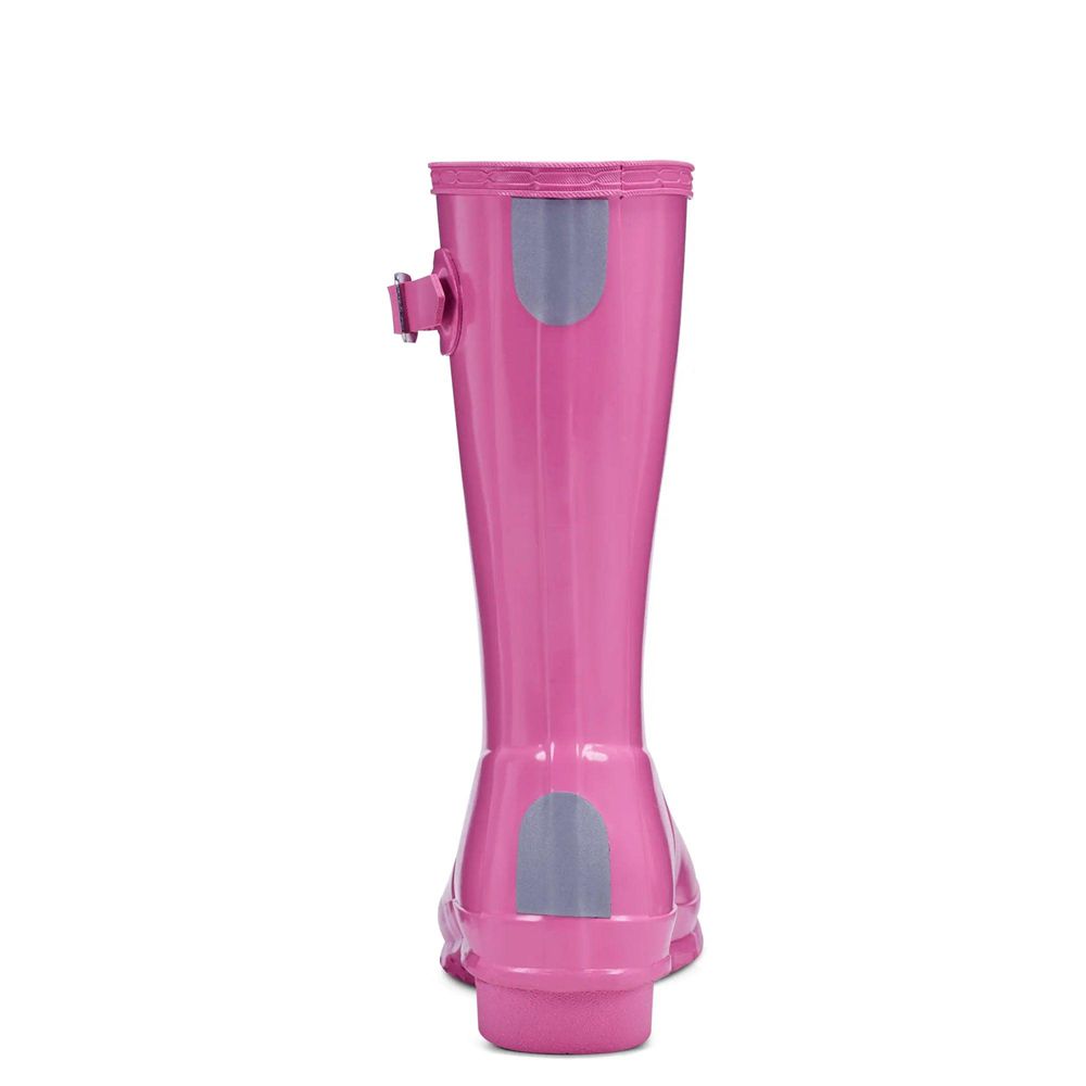 Hunter Kids Original Gloss Rain Boots Pink | 6597824-CZ