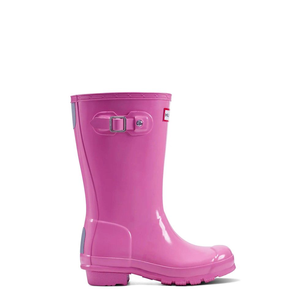 Hunter Kids Original Gloss Rain Boots Pink | 6597824-CZ