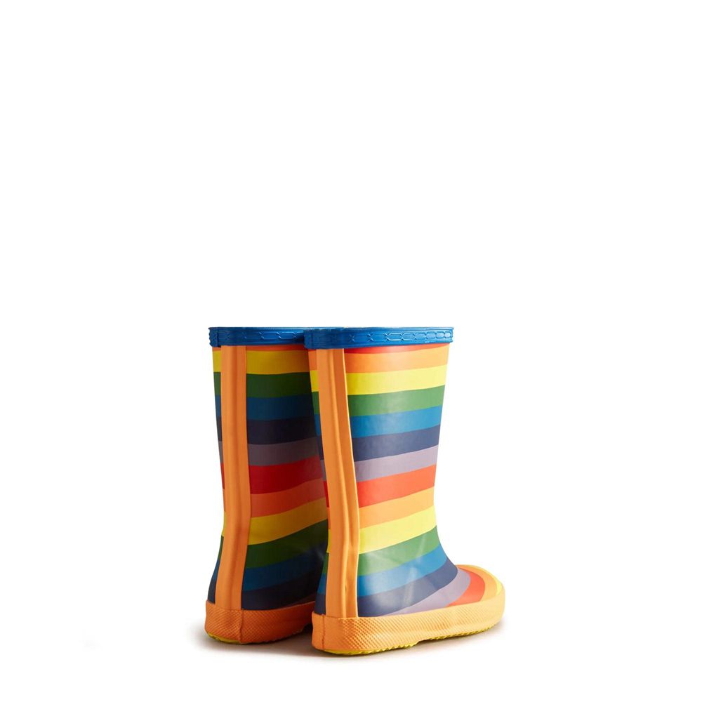 Hunter Kids Rainbow Rain Boots Yellow | 6509428-OK