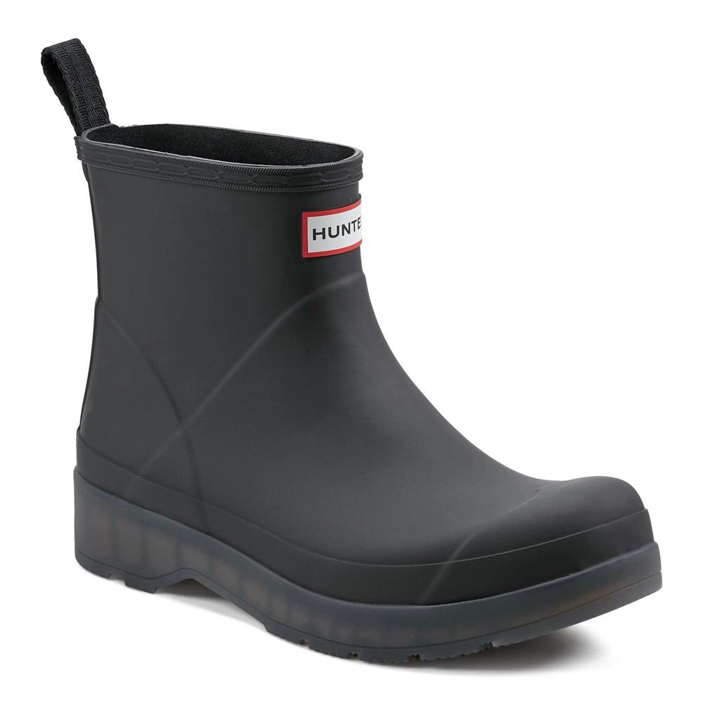 Hunter Men's PLAY™ Short Translucent Sole Rain Boots Black | 0859476-XE