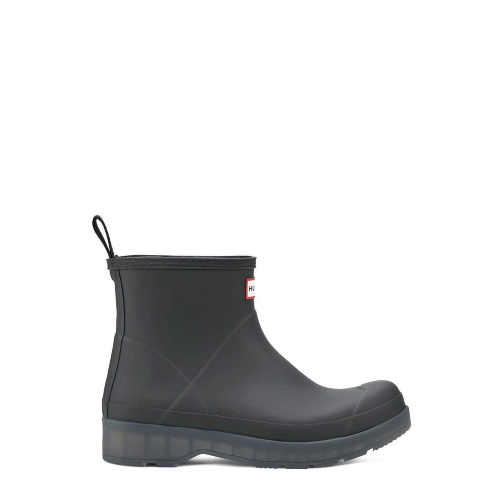 Hunter Men\'s PLAY™ Short Translucent Sole Rain Boots Black | 0859476-XE