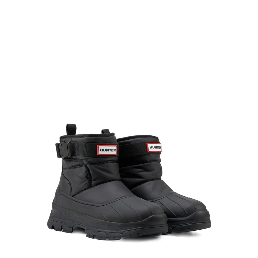 Hunter Women's Buckle Short Snow Boots Black | 5789406-CV