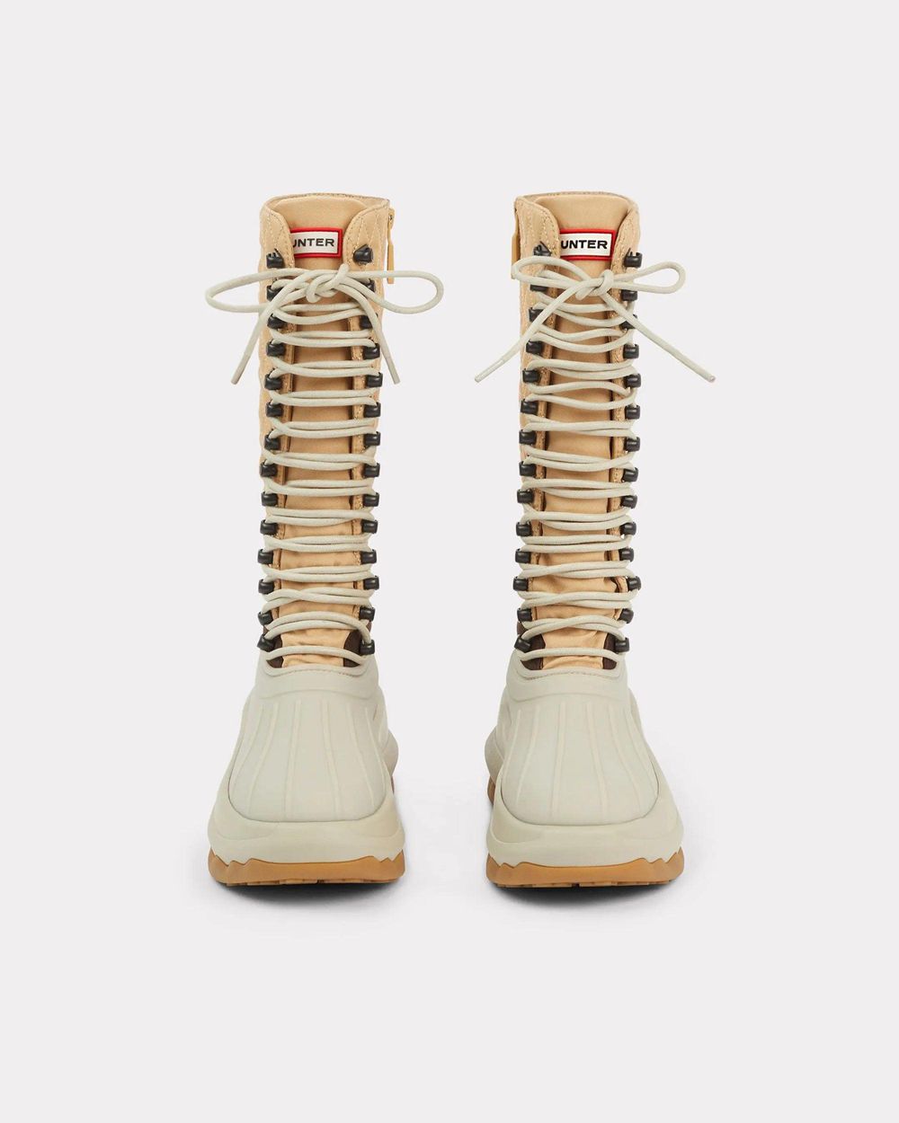 Hunter Women's Hunter X Kenzo Lace Up Duck Wellies Tall Rain Boots Beige | 2069853-EK