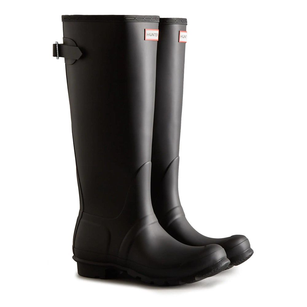 Hunter Women's Original Back Adjustable Wellies Tall Rain Boots Black | 2416873-RC