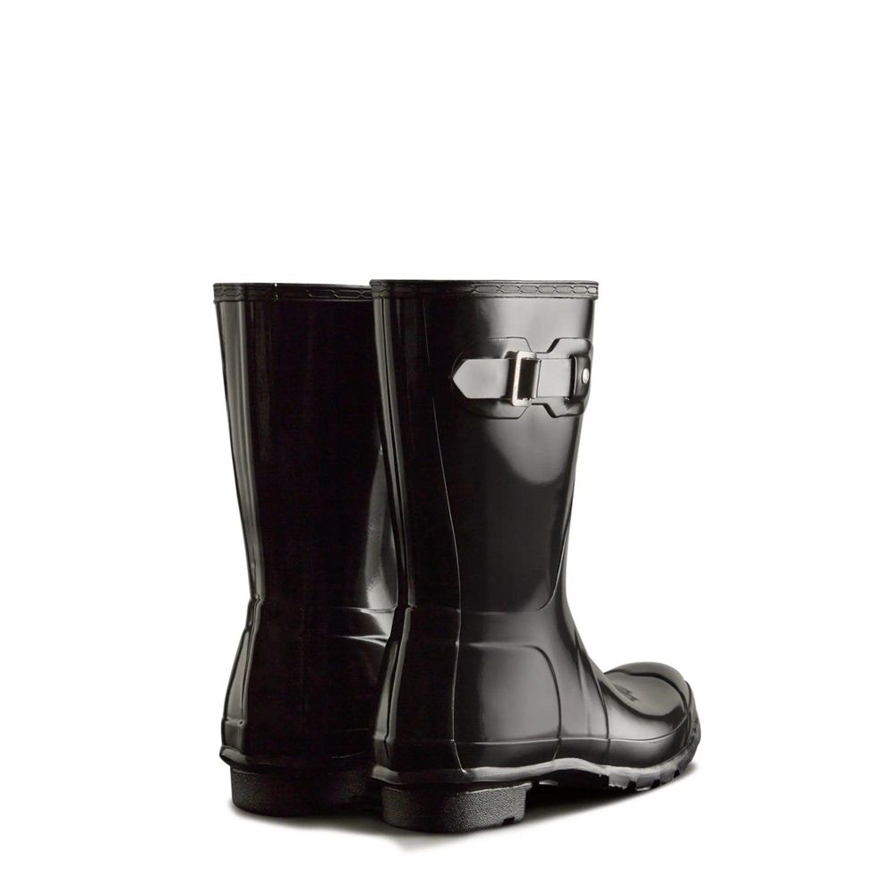 Hunter Women's Original Gloss Wellies Short Rain Boots Black | 5806374-SI