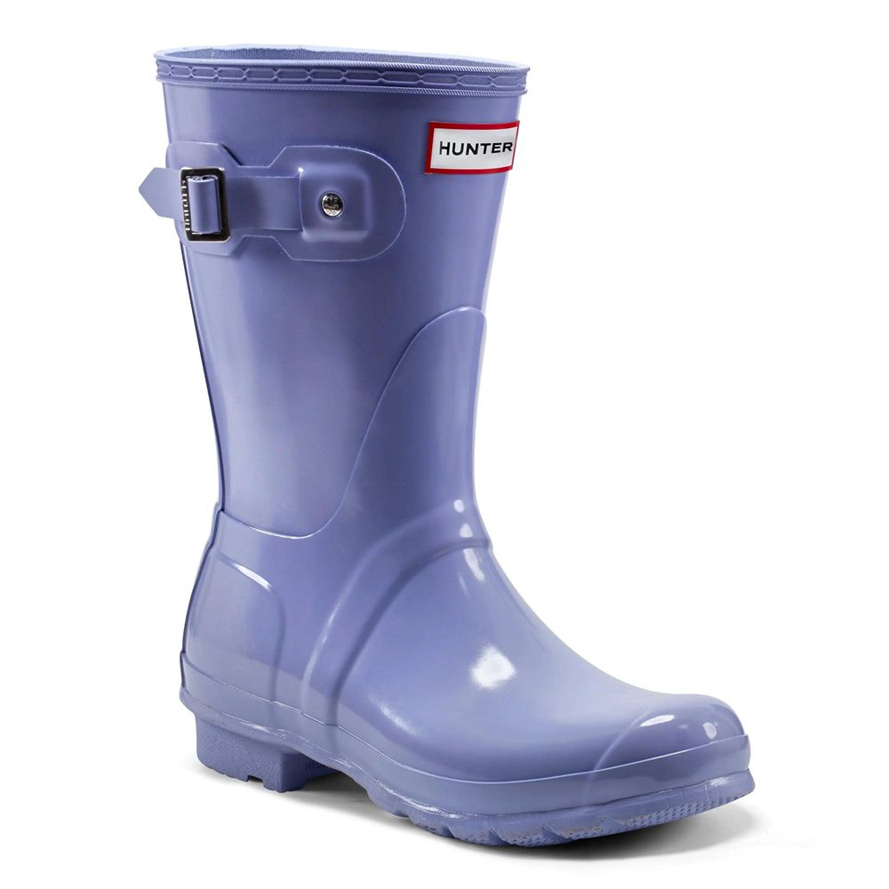 Hunter Women's Original Gloss Wellies Short Rain Boots Blue | 6847923-NH