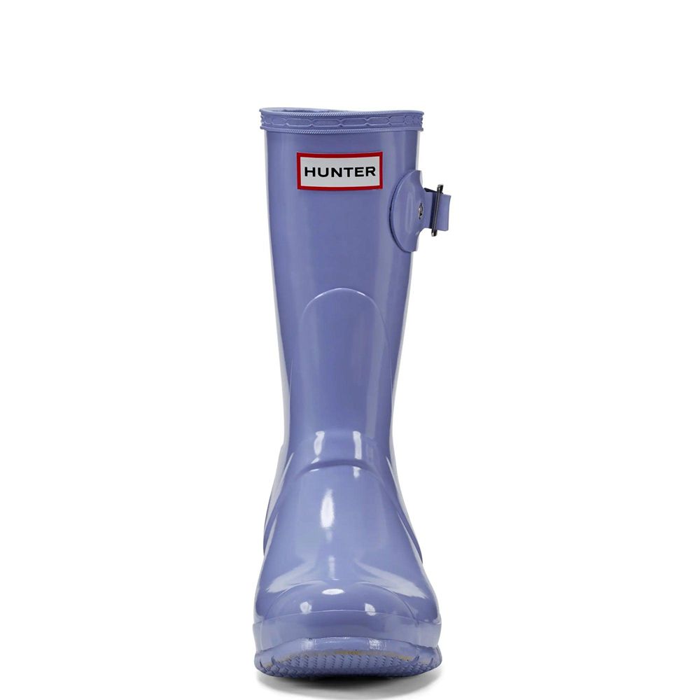 Hunter Women's Original Gloss Wellies Short Rain Boots Blue | 6847923-NH