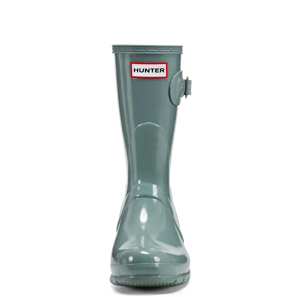 Hunter Women's Original Gloss Wellies Short Rain Boots Green | 1697845-PL