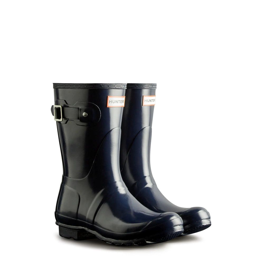 Hunter Women's Original Gloss Wellies Short Rain Boots Navy | 8230471-IM