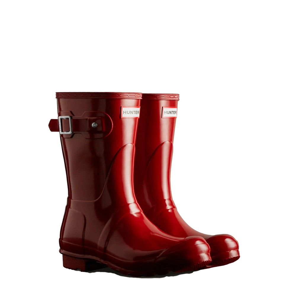 Hunter Women's Original Gloss Wellies Short Rain Boots Red | 4017689-NQ