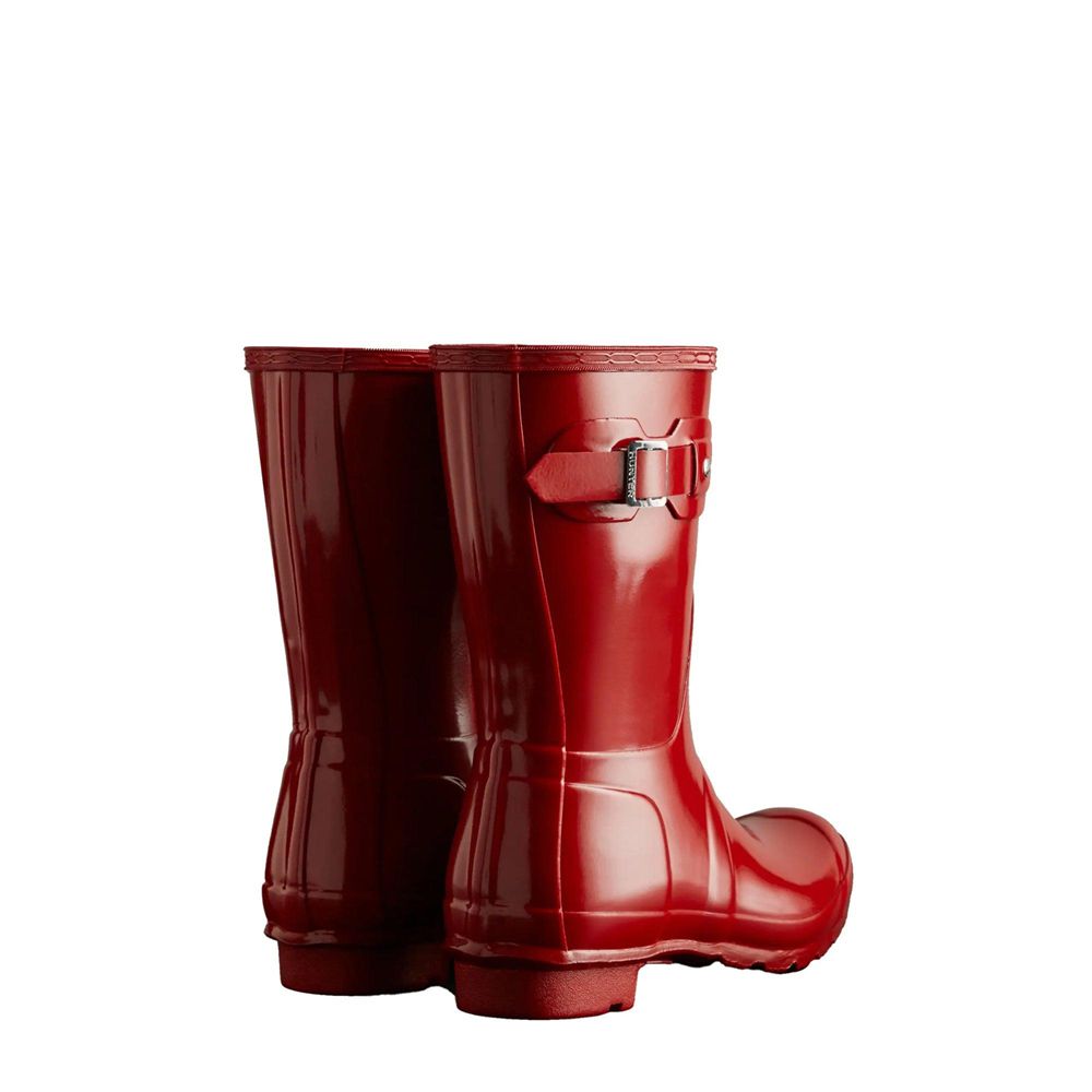 Hunter Women's Original Gloss Wellies Short Rain Boots Red | 4017689-NQ