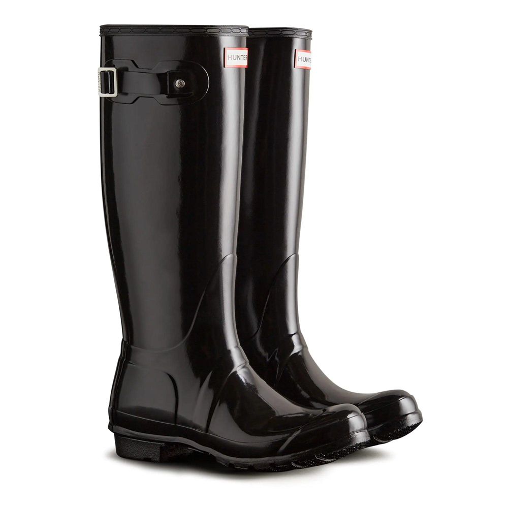 Hunter Women's Original Gloss Wellies Tall Rain Boots Black | 3104896-XY