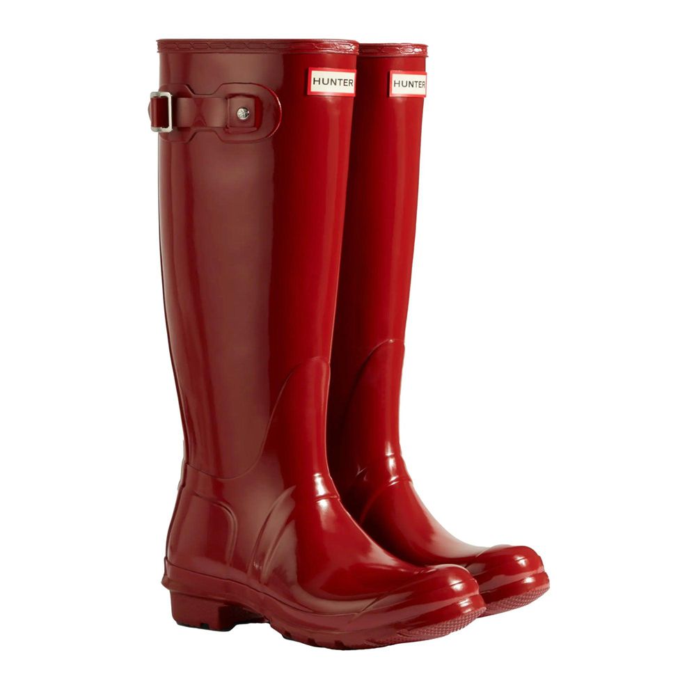 Hunter Women's Original Gloss Wellies Tall Rain Boots Red | 3647901-HY