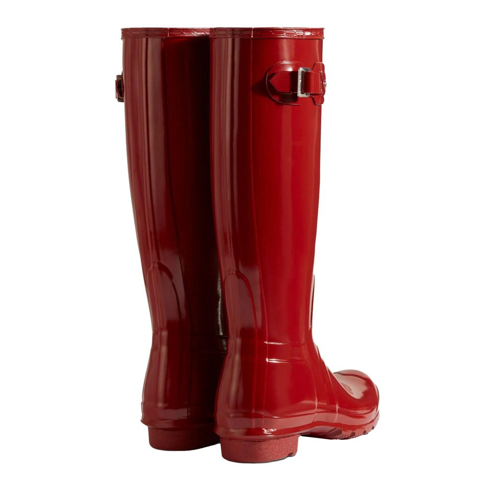 Hunter Women's Original Gloss Wellies Tall Rain Boots Red | 3647901-HY