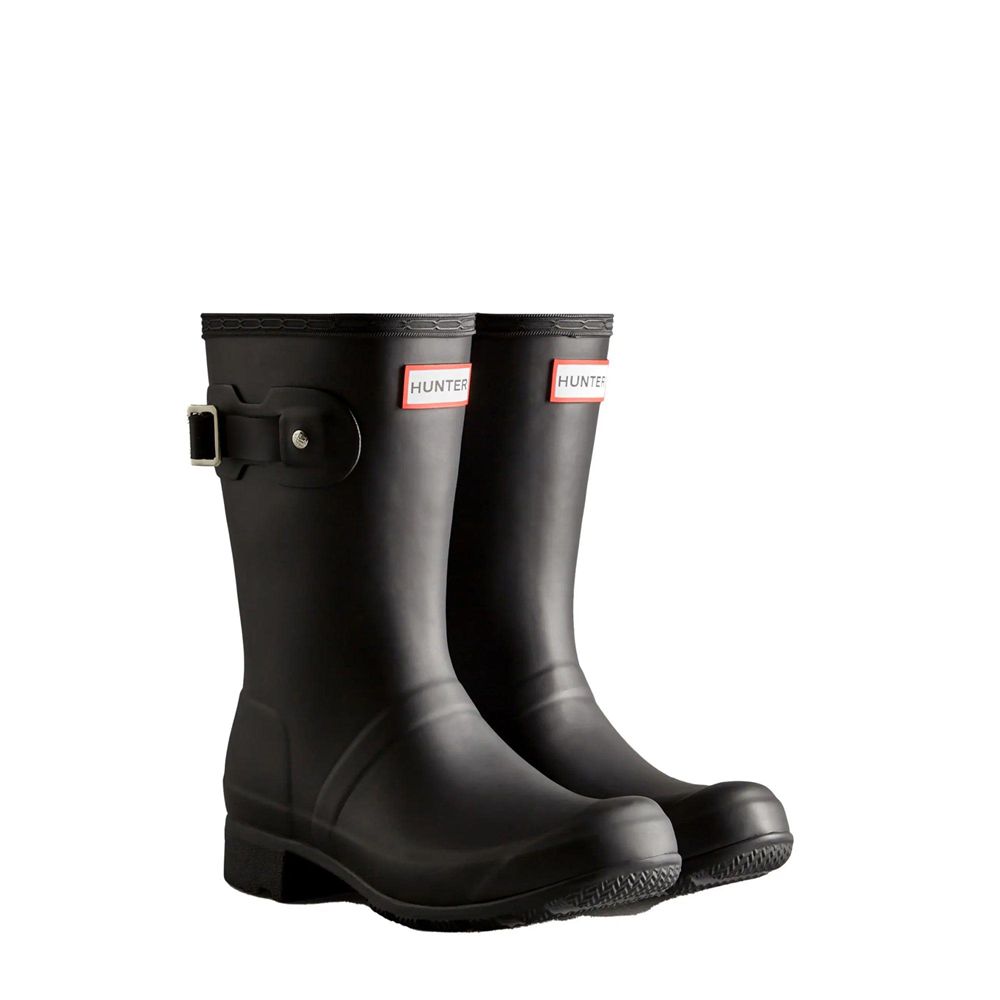 Hunter Women's Tour Foldable Wellies Short Rain Boots Black | 5680927-NK