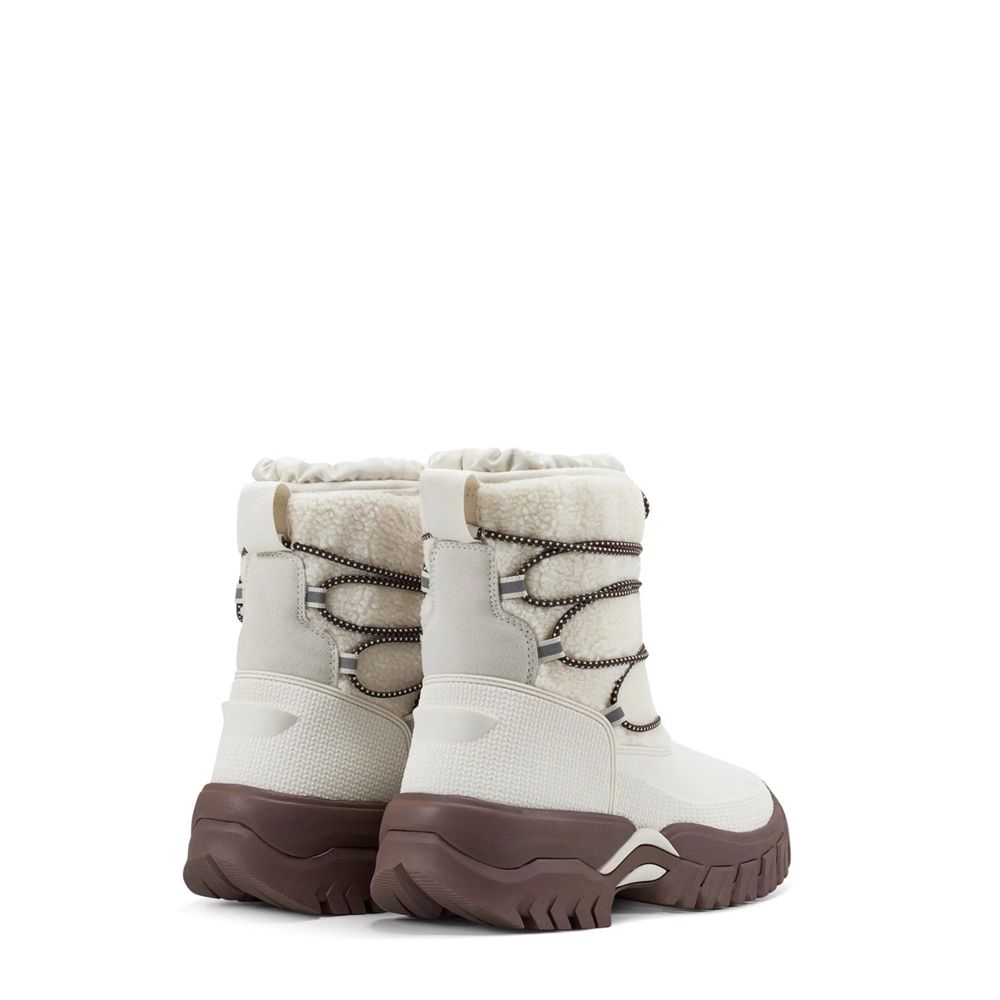 Hunter Women's Wanderer Insulated Vegan Shearling Short Snow Boots White | 8359642-BA